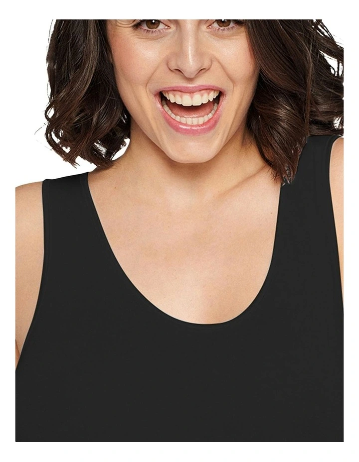Organic Cotton Sleeveless Tank Top in Black
