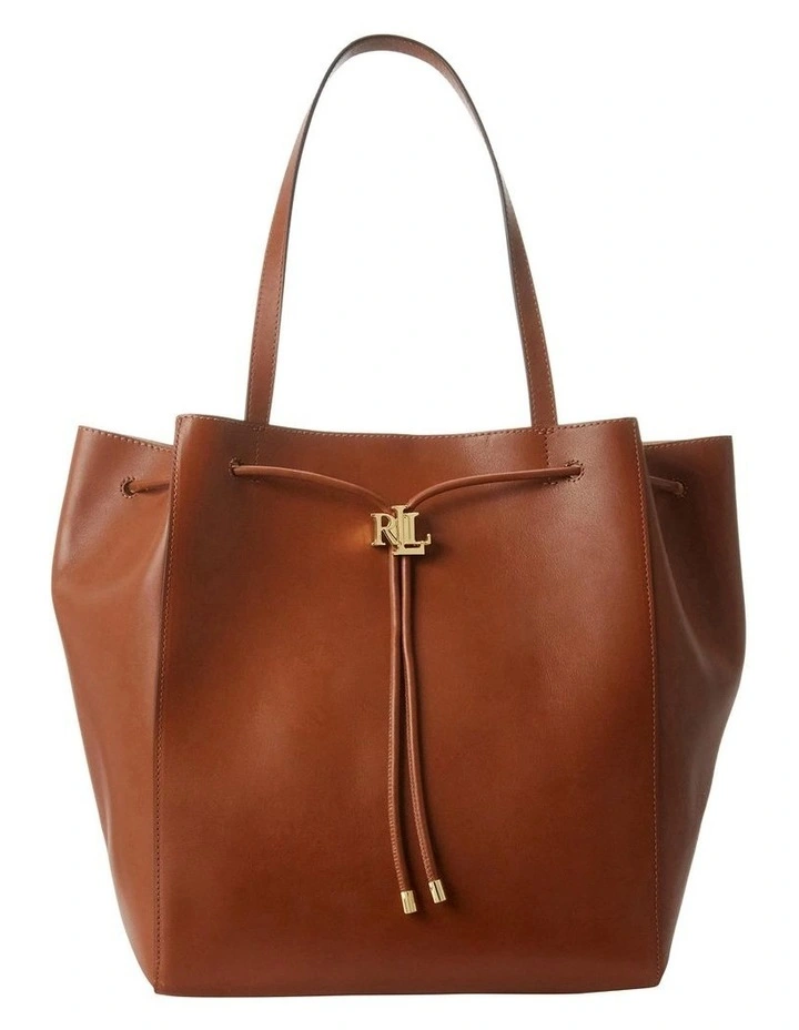 Leather Medium Andie Drawstring Tote in Brown