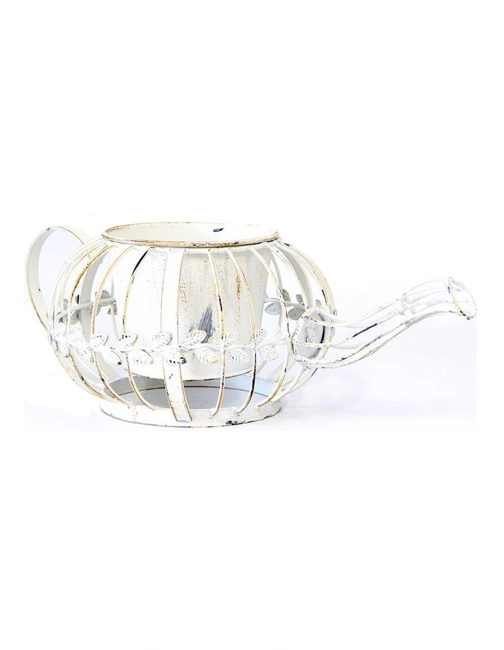 Willow & Silk Antique White Teapot Planter