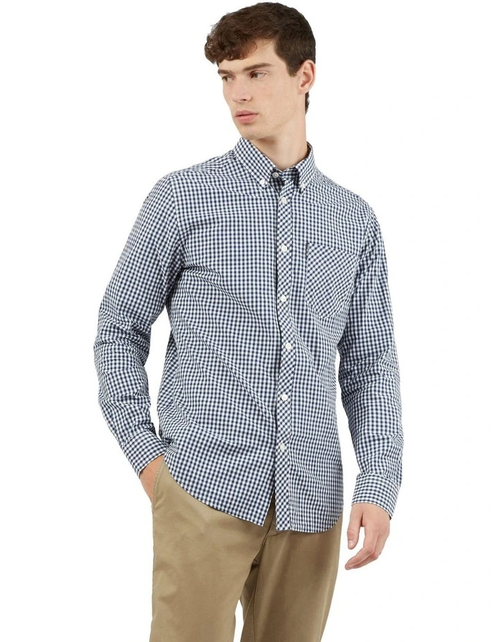 Signature Gingham Long Sleeve Shirt in Blue