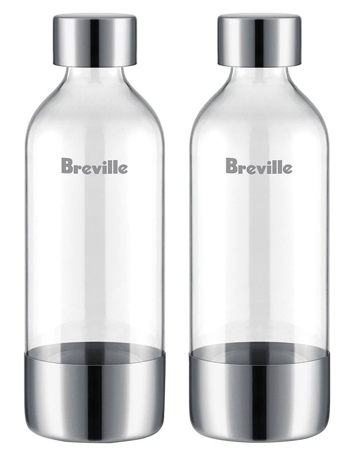 The InFizz Bottles 1L 2 Pack in Brushed Stainless Steele