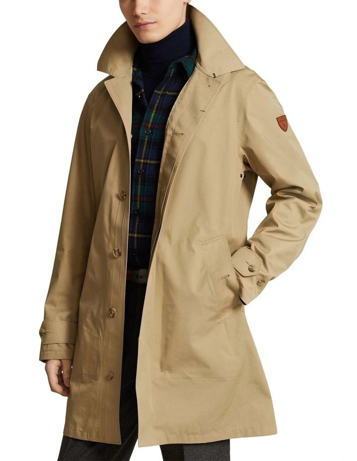 Water-Repellent Hooded Walking Coat in Beige