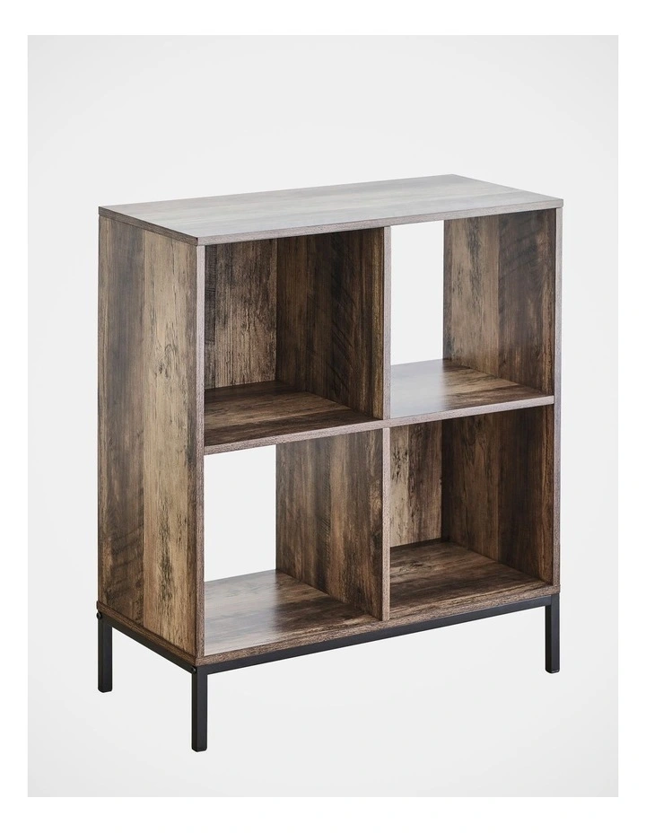 Cuba 60cm Small Bookshelf in Walnut Black
