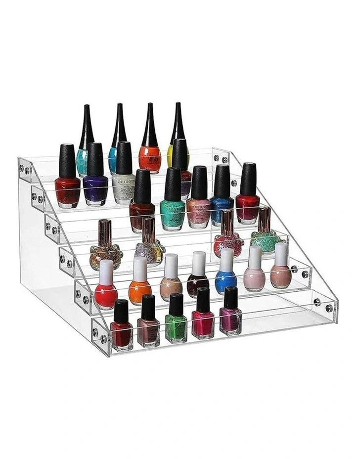 Nail Polish Organizer 6 Layer Display Stand Holder in Transparent