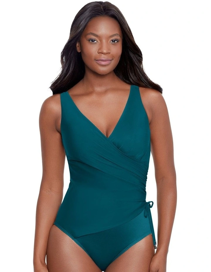 Eclat Crossover One Piece Shaping Swimsuit in Nova Green