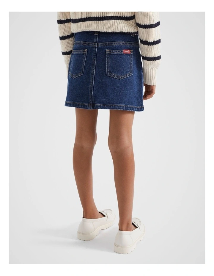Carpenter Pocket Skirt in Midnight Indigo