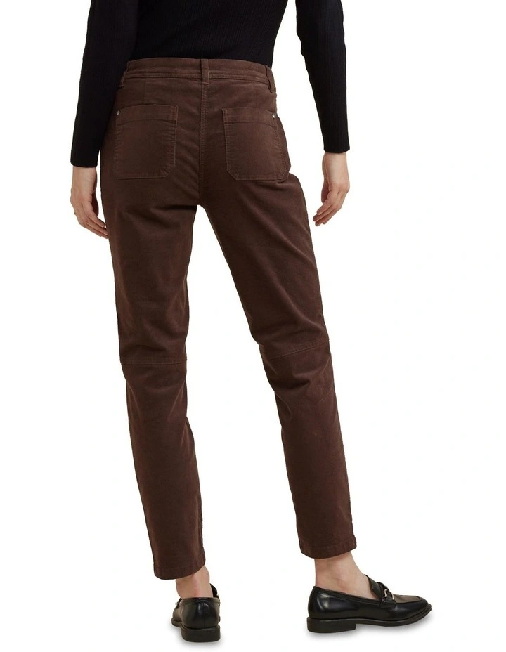 Slimline Cord Pant in Brownie