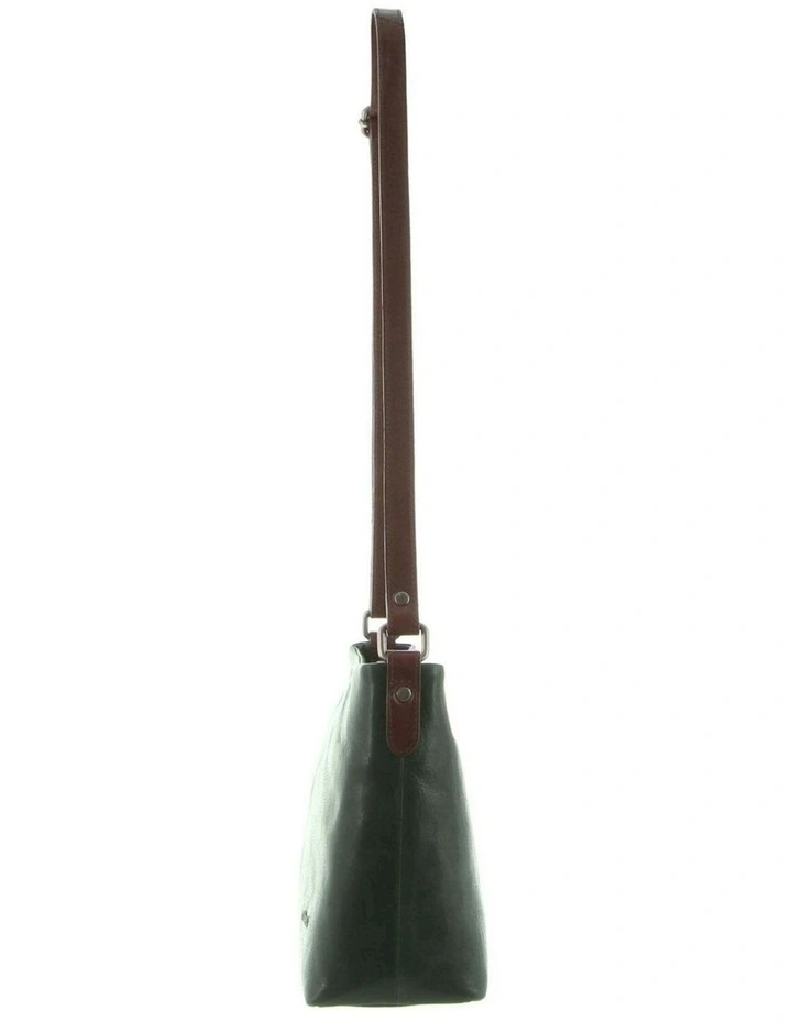 Nappa Leather Cross-Body Bag in Emerald/Chestnut