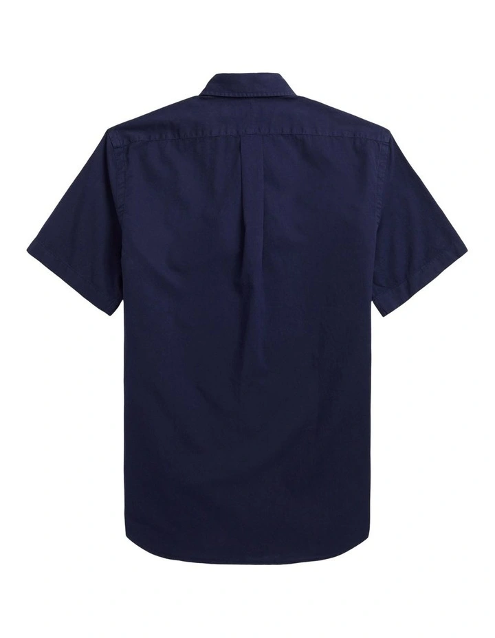 Classic Fit Garment Dyed Twill Shirt in Navy