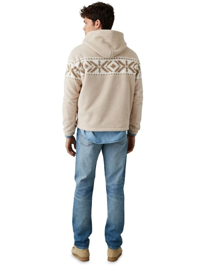 Sherpa Pullover Hoodie in Khaki