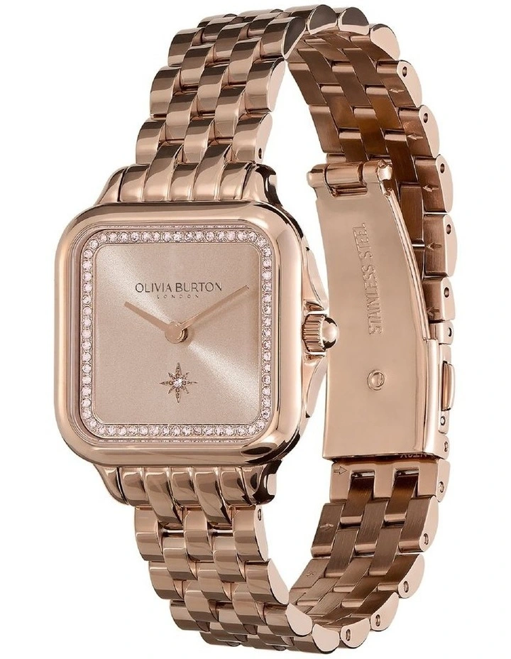 Grosvenor Stainless Steel Watch in Blush Sunray