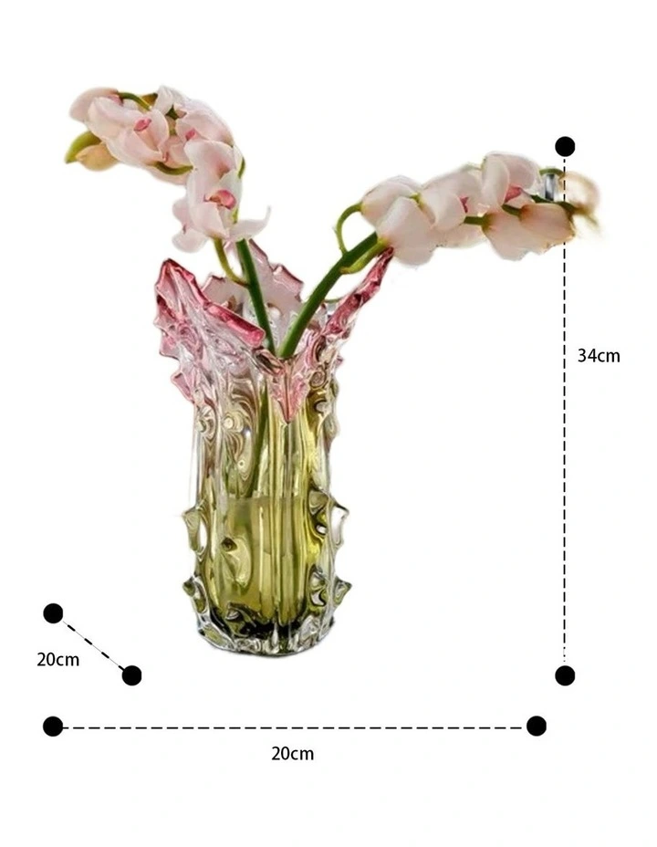 Exclusive Design Gradient Crystal Art Luxury Vase in Pink