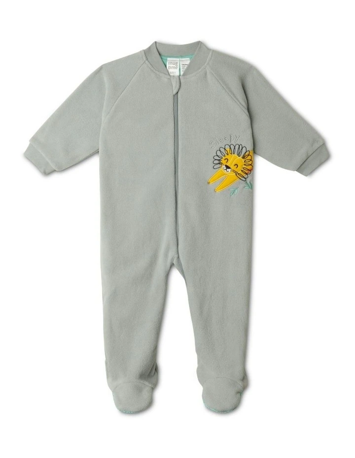Lined Polar Fleece Blanket Sleeper in Grey