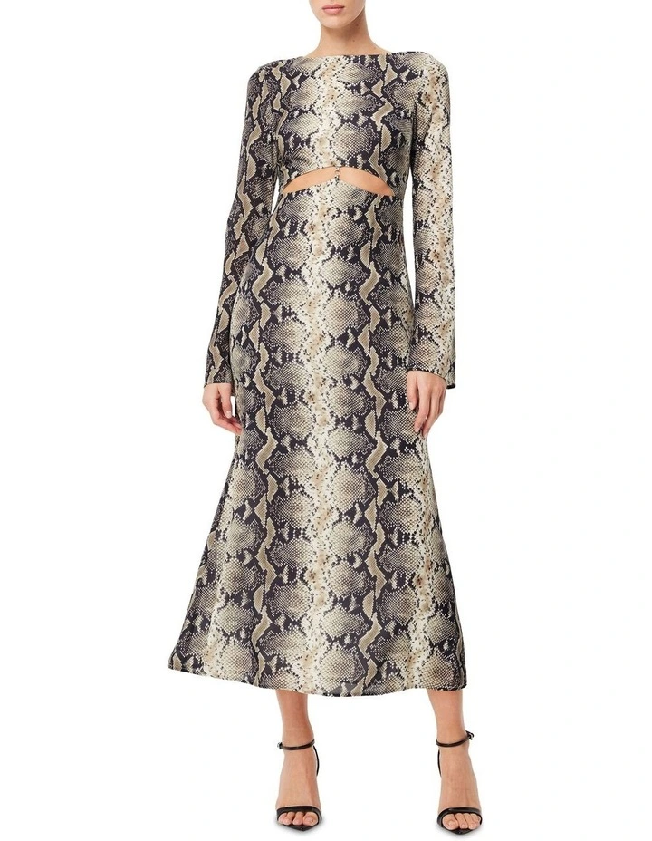 Sly Long Sleeve Maxi Dress in Serpent