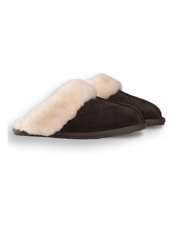 Sheepskin Wool Shelley Slippers in Dark Grey