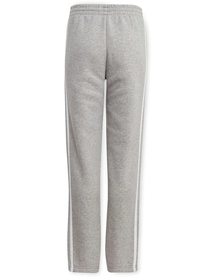 Essentials 3-Stripes Fleece Joggers in Grey