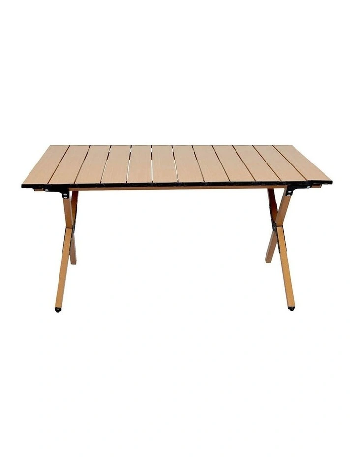 Outdoor Folding Camping Table Chair Set in Oak