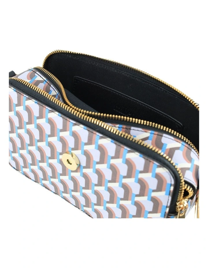 Geometric Cross-Body Bag with Webbing Strap in Lilac
