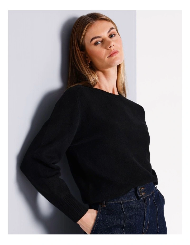 Soft Touch Crew Knit in Black