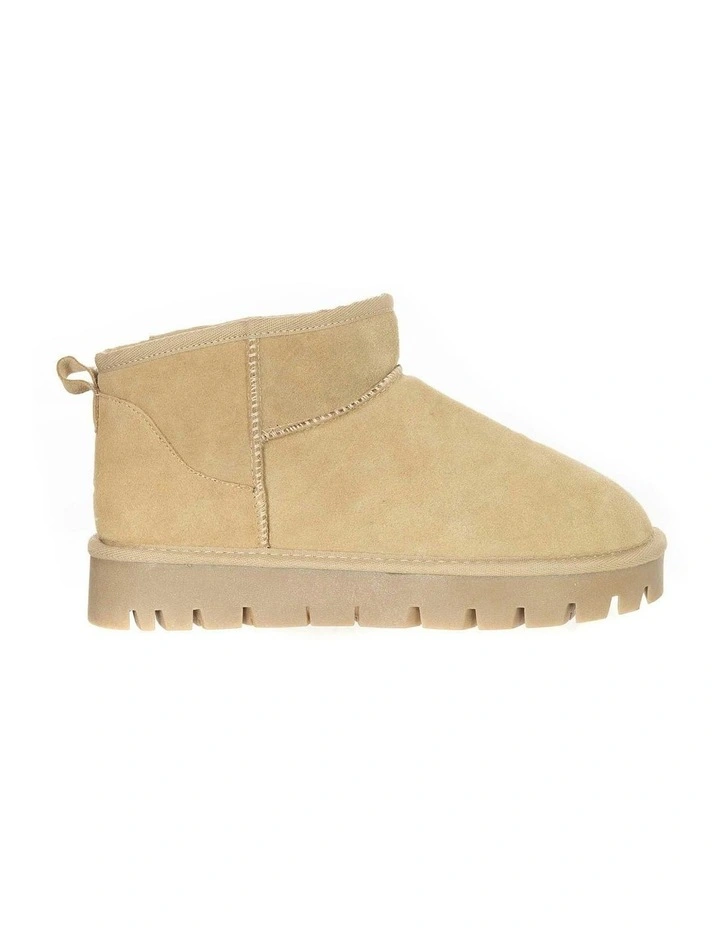Lucie Mini Platform Boots in Beige