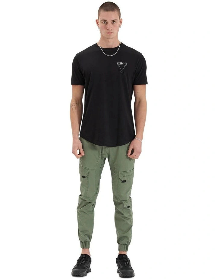 Level Dual Curved Tee in Jet Black