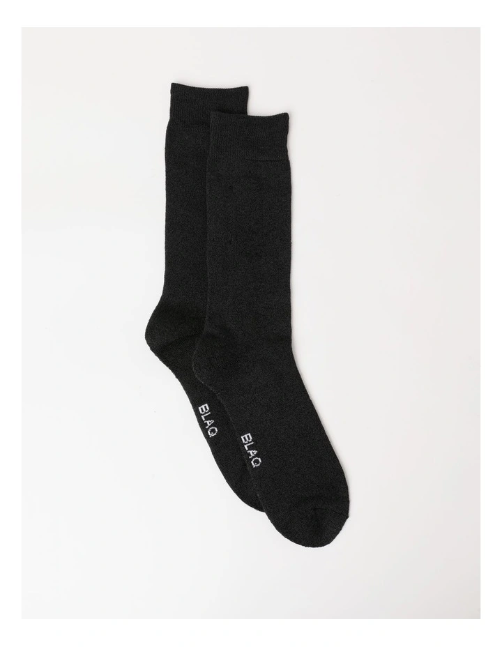 Full Terry Bamboo Boot Socks in Black