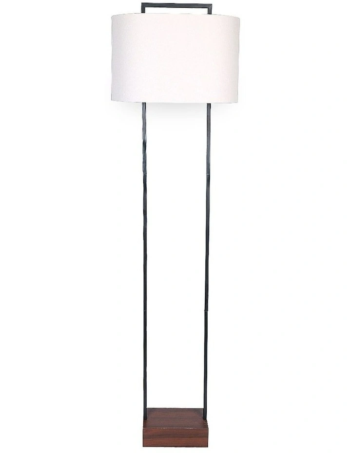Wood Floor Lamp in White