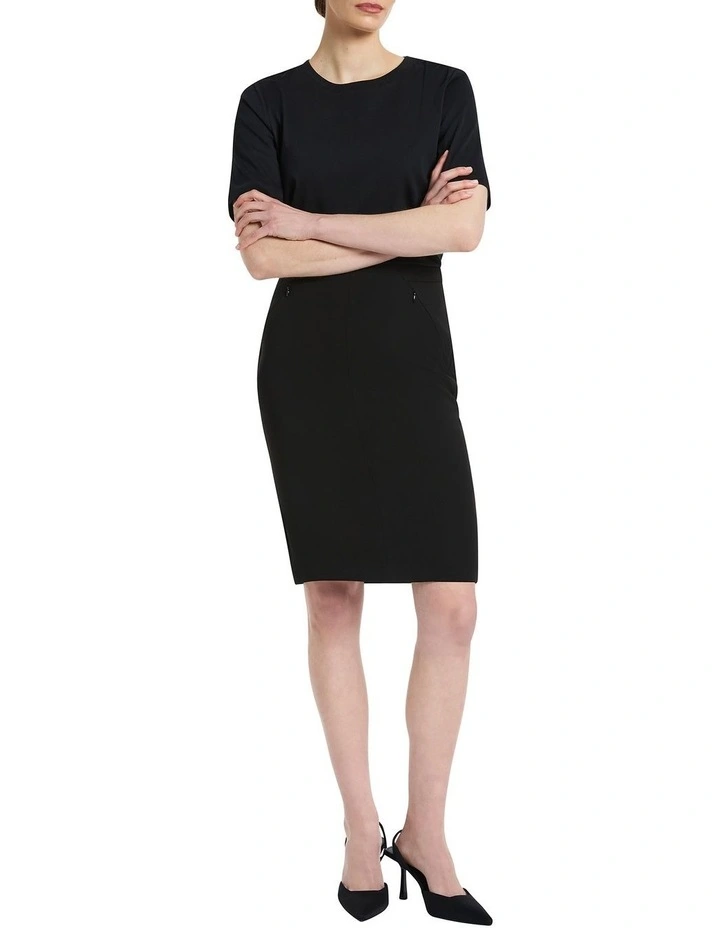 Monty Mercerised Cotton Tee in Black