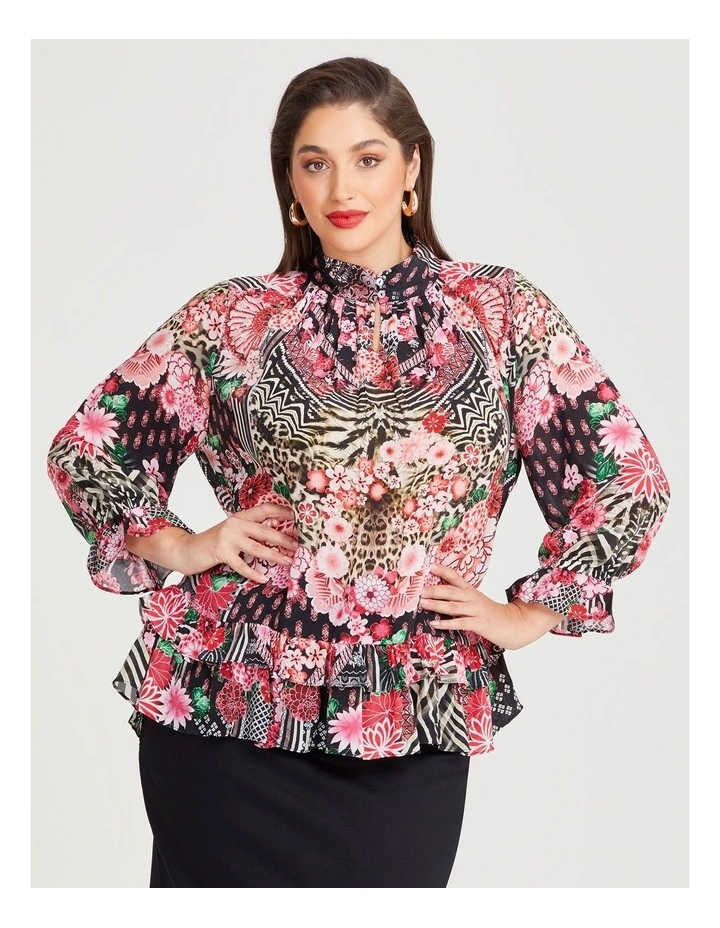 Natural Celina Top in Print
