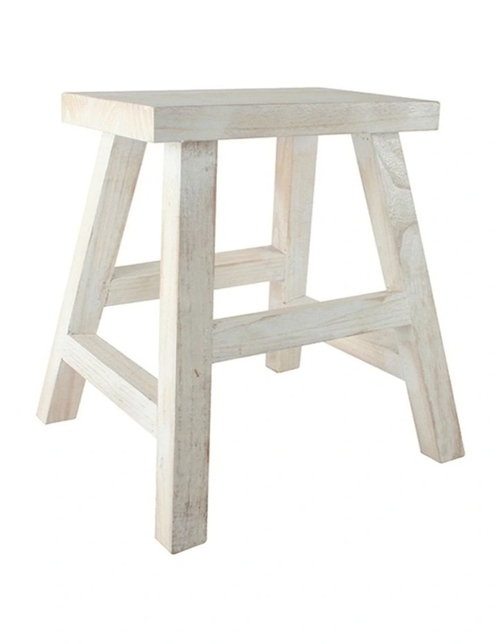 Howell Wooden Stool Chair 45x40cm in White