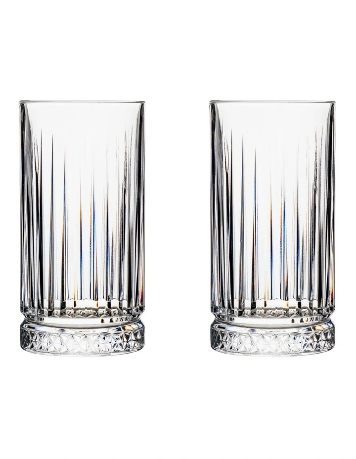 Cocktail & Co Atlas Highball Glass 435ml Set Of 2 Gift Boxed in Clear