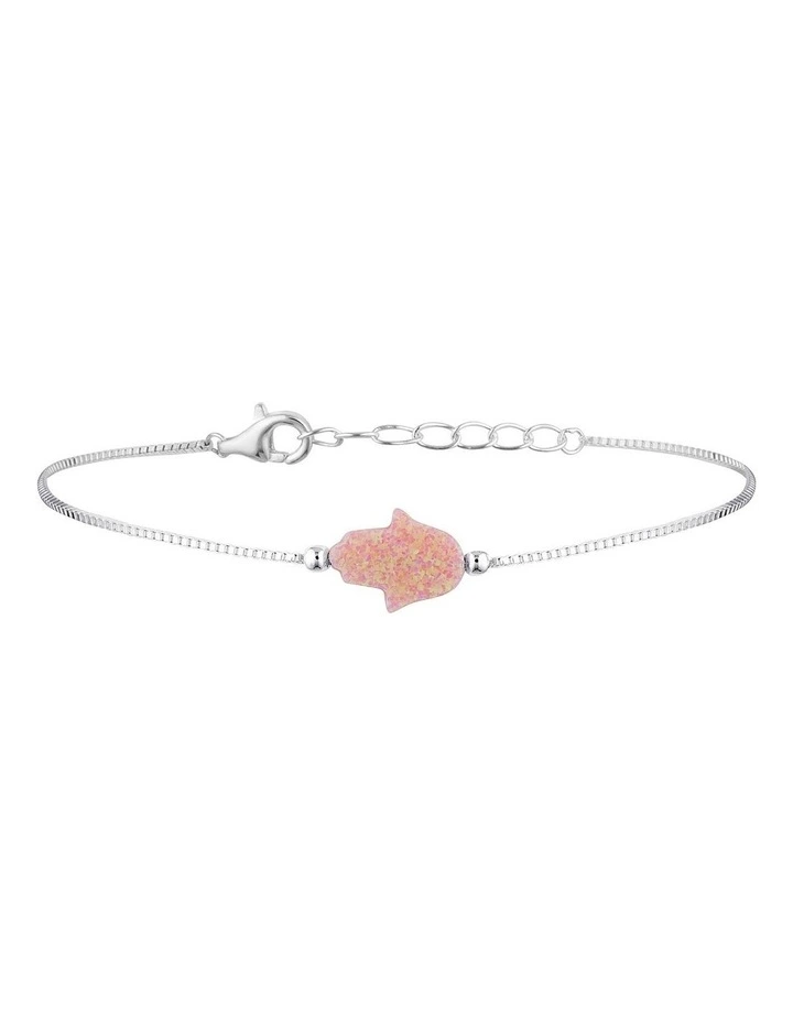 Mini Hamsa Fine Bracelet in Pink