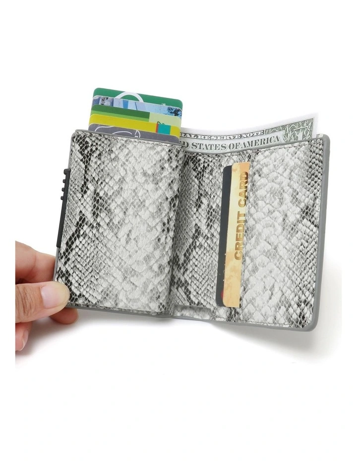 Vegan Skin Leather Wallet in Grey