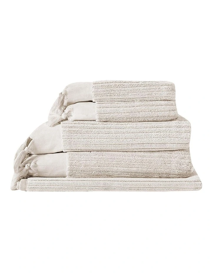 Paros Rib Bath Towel Set in Sand