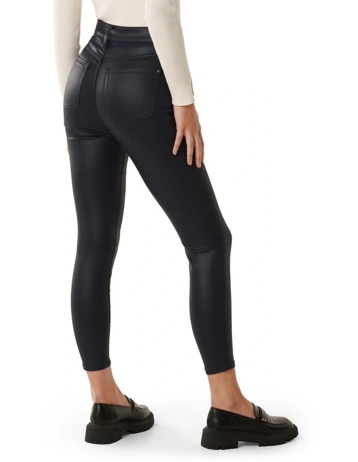 Bella Cropped High Rise Skinny Jeans in Navy