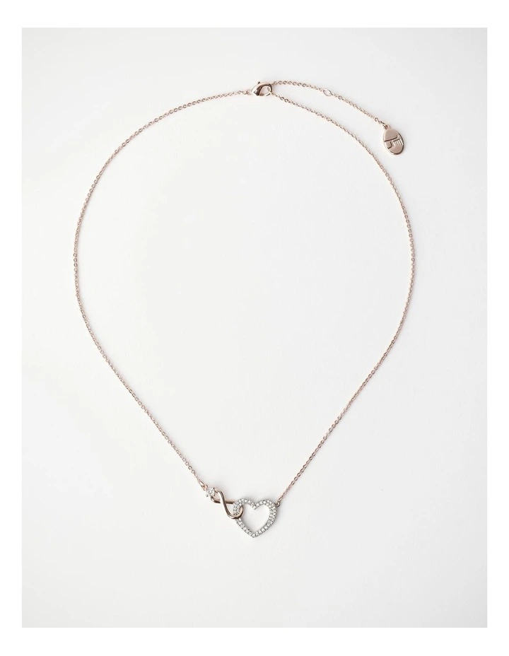 Interlocked Hearts Necklace Boxed Jewellery in Rose Gold/ Silver
