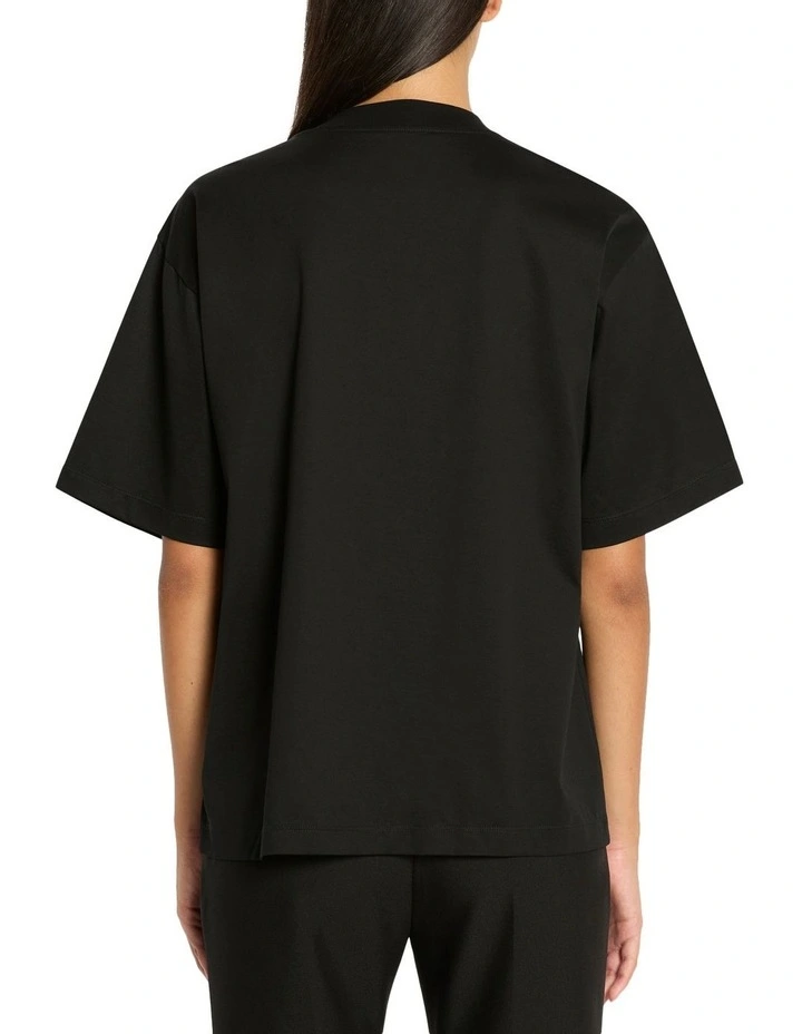 Crystal Cut Logo Tee in Black
