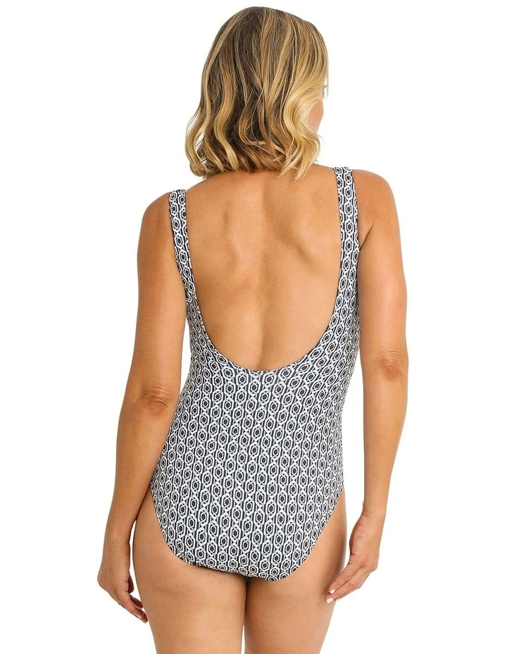 Chains Bar Surplice One Piece in Navy