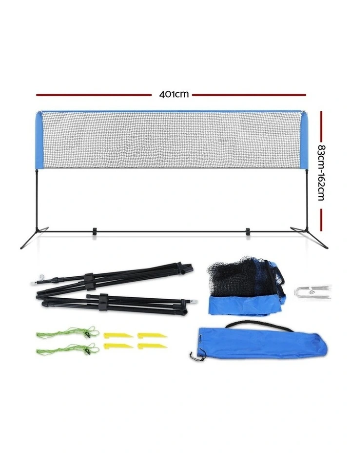 Portable Sports Net Stand Badminton Volleyball Tennis Soccer 4M 4FT Blue