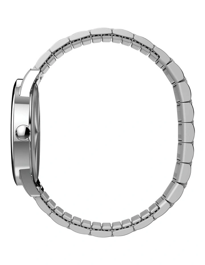 Oversized Easy Reader Stainless Steel Watch in Silver