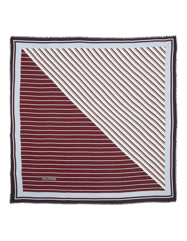 Stripe Square Scarf in Blue