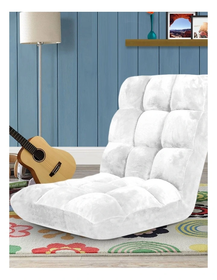 Folding Floor Recliner Lounge Sofa in White