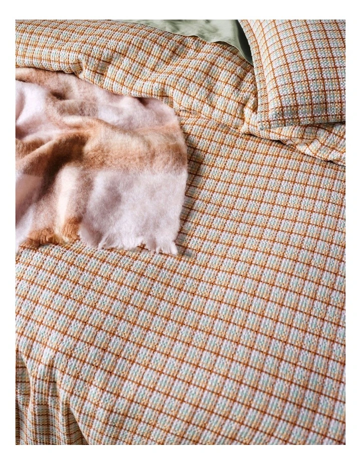 Highland Quilt Cover Set in Clay
