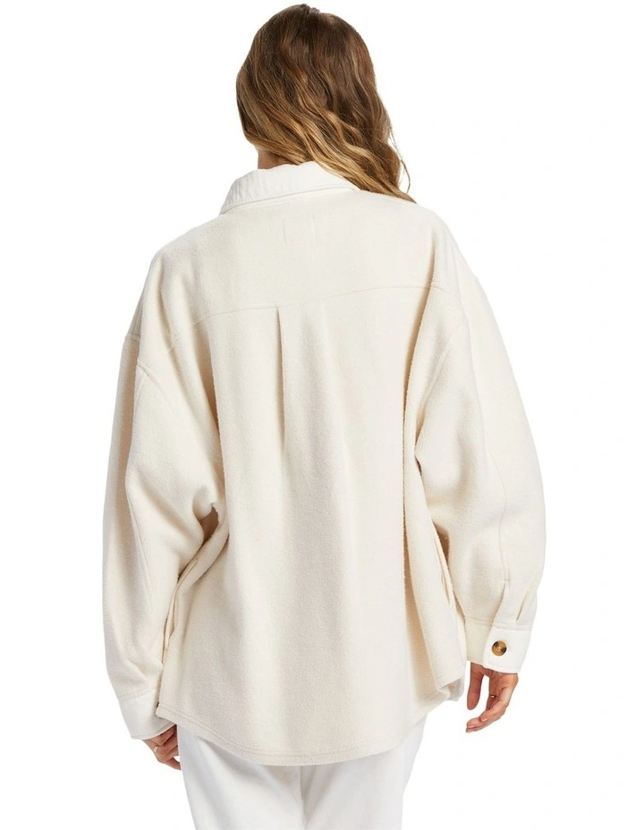 Any Time Button Through Jacket in White Cap
