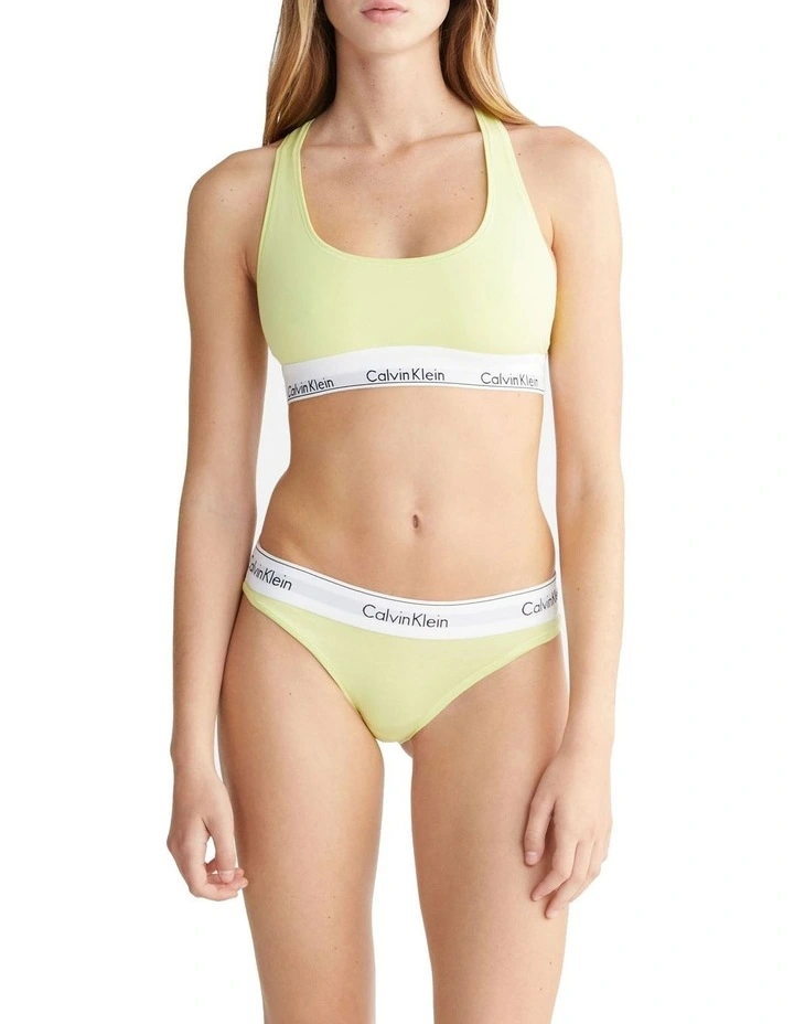 Modern Cotton Unlined Bralette in Yellow