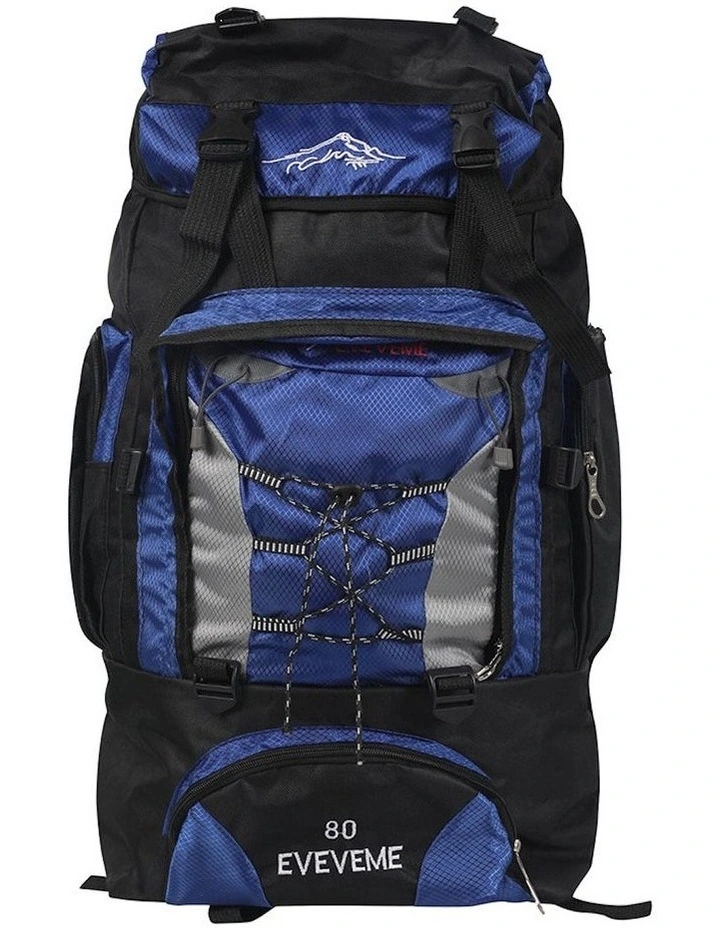 Military Tactical Hiking Camping Rucksack Trekking Backpack 80L in Blue