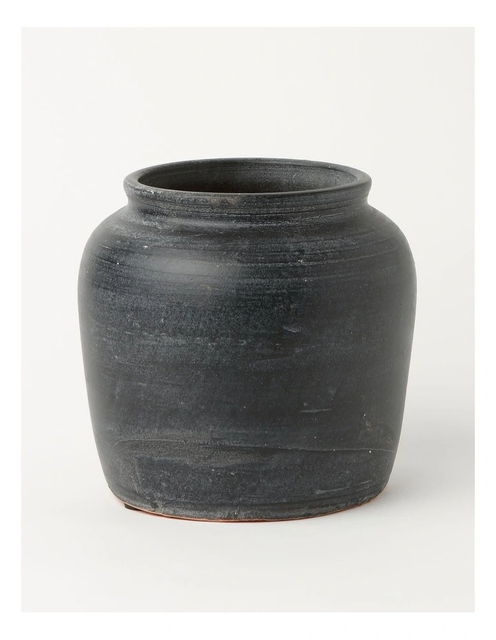 Bradley Ceramic Rustic Vase 18cm in Black