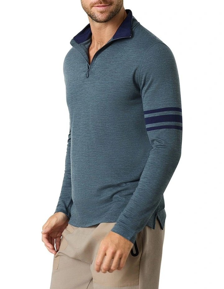 Harrigan Merino Half Zip in Blue