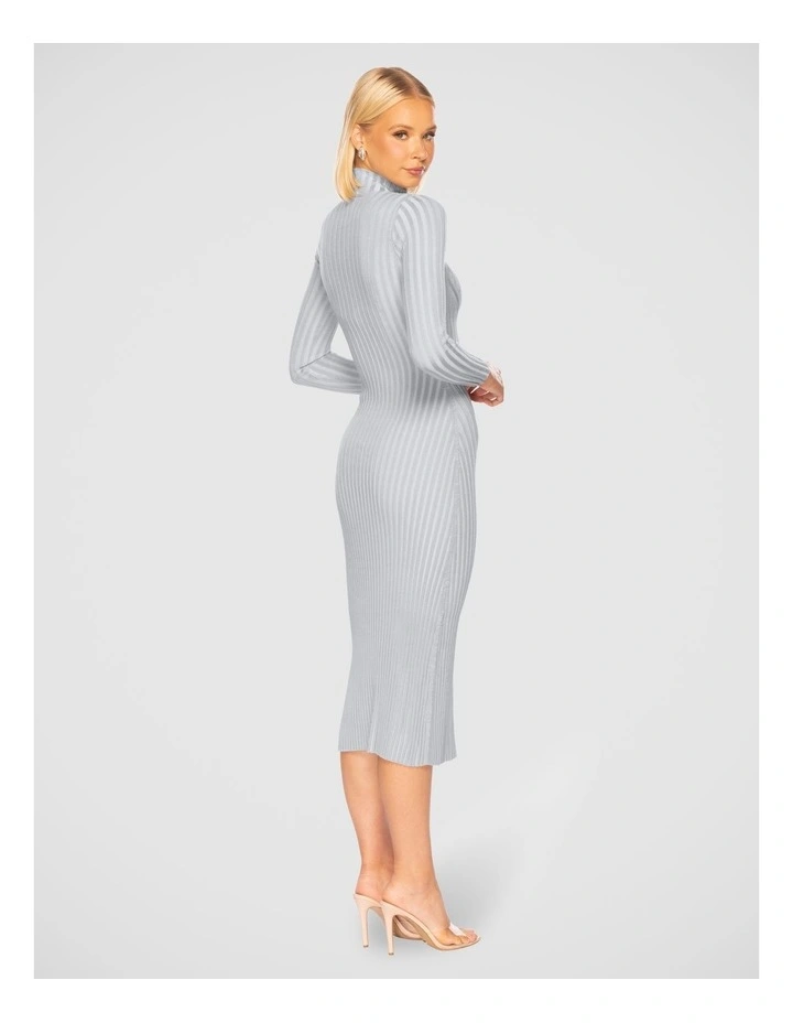 Freja Funnel Neck Dress in Blue