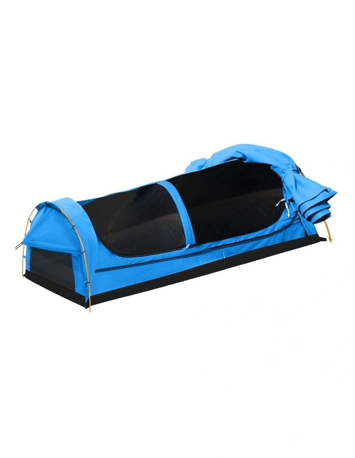 Double Swag Camping Swags Tent Hiking Mattress in Blue
